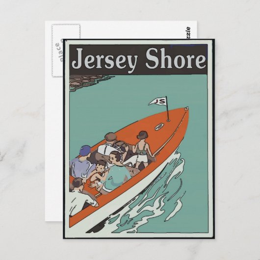 Jersey Shore Boat Ride, stijl Briefkaart (Voorkant / Achterkant)