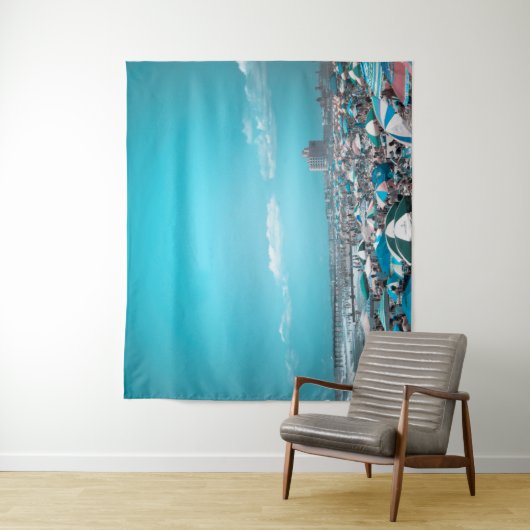 Jersey Shore Coastal Beach Art Tapestry Wandkleed (In situ)