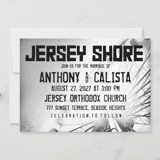 JERSEY SHORE Destination Wedding Invitation Kaart (Voorkant)