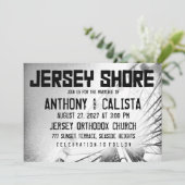 JERSEY SHORE Destination Wedding Invitation Kaart (Staand voorkant)