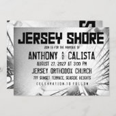 JERSEY SHORE Destination Wedding Invitation Kaart (Voorkant / Achterkant)
