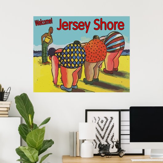 Jersey Shore Exercise Class Poster (Thuiskantoor)