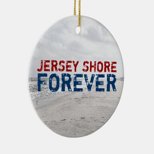 Jersey Shore Forever kerstornament Keramisch Ornament (Rechts)
