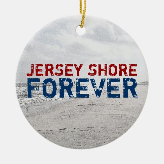 Jersey Shore Forever kerstornament Keramisch Ornament (Voorkant)
