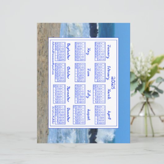 Jersey Shore Foto 2025 Kalender met Fabric Font (Staand voorkant)