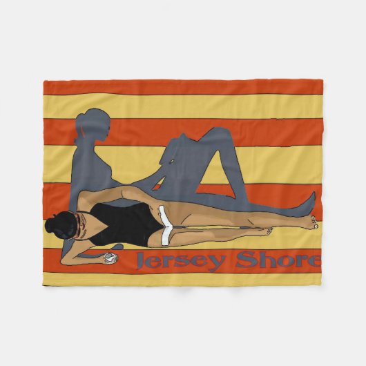 Jersey Shore, Gal op Beach Towel Fleece Deken (Voorkant (Horizontaal))