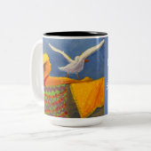 Jersey Shore Lifeguard schilderij op een mok (Voorkant links)