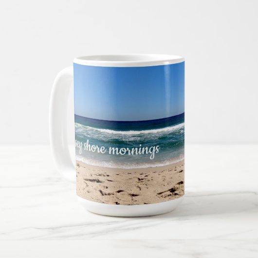 Jersey Shore Mornings op Coffee Mok (Voorkant links)