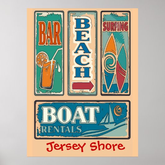 Jersey Shore Signs Poster (Voorkant)