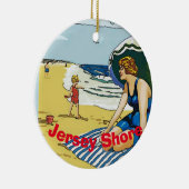 Jersey Shore, voeg tekst toe, bewerkt Keramisch Ornament (Rechts)