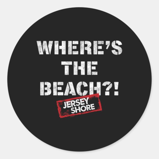 Jersey Shore - Waar is het strand Ronde Sticker (Voorkant)