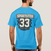 Jersey stijl gepersonaliseerde technieken dubbelzi t-shirt (Achterkant)