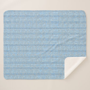 Jersey Streep Brei Patroon in Babyblauw Sherpa Deken