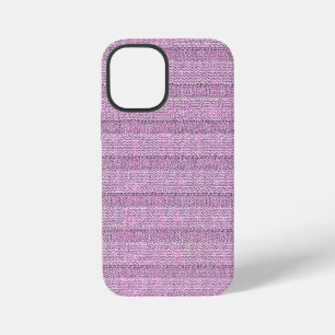 Jersey Streep Brei Patroon in Poeder Roze iPhone 12 Mini Hoesje