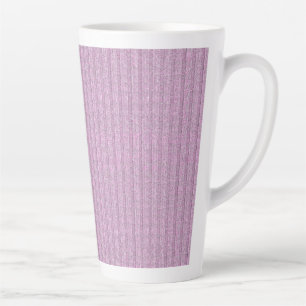 Jersey Streep Brei Patroon in Poeder Roze Latte Mok
