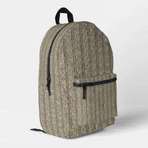 Jersey Streep Brei Patroon in Zachte Beige Bedrukte Rugzak