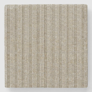 Jersey Streep Brei Patroon in Zachte Beige Stenen Onderzetter