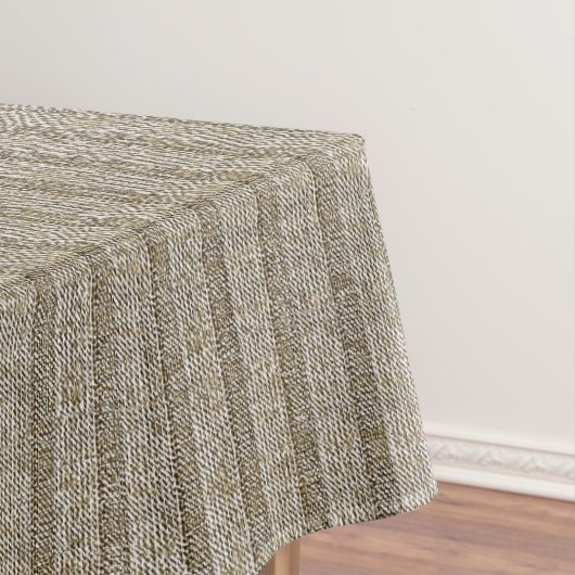 Jersey Stripe Knit Pattern in Soft Beige Tafelkleed (Voorbeeld)