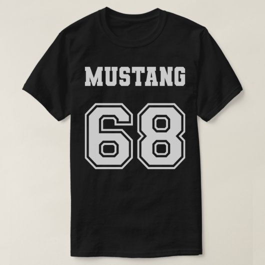Jersey Style Classic Mustang 68 1968 Horse Airplan T-shirt (Design voorkant)