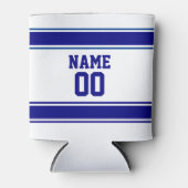 Jersey Style Custom Naam en Nummer Marine Blauw Blikjeskoeler (Voorkant)