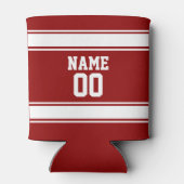 Jersey Style Custom Naam en Nummer Maroon Blikjeskoeler (Achterkant)