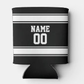 Jersey Style Custom Naam en Nummer Zwart Blikjeskoeler (Achterkant)