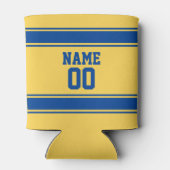 Jersey Style Custom Name Nummer Blauw en Geel Blikjeskoeler (Achterkant)