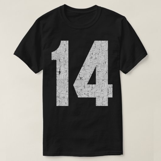 Jersey Uniform Number #14 Athletic Style Sports Gr T-shirt (Design voorkant)