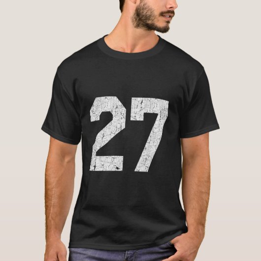 Jersey uniform nummer 27 atletische stijl sport t-shirt (Voorkant)