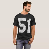 Jersey uniform nummer 51 atletische stijl sport t-shirt (Voorkant volledig)