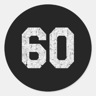 Jersey uniform nummer 60 atletische stijl sport ronde sticker