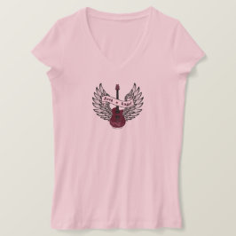 Jersey V-hals T-shirt - Rock Angel