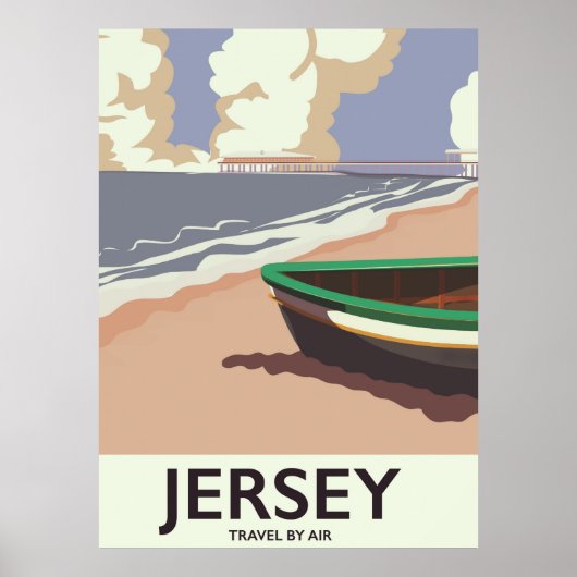 Jersey vintage reisposter aan zee poster (Voorkant)