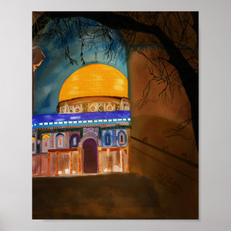 Jerusalem Al-Aqsa moskee Art Board Afdrukken Poster