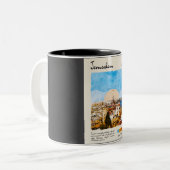 Jerusalem Aquarel Reizen Tweekleurige Koffiemok (Voorkant links)