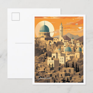Jerusalem Art Travel Illustratie Briefkaart