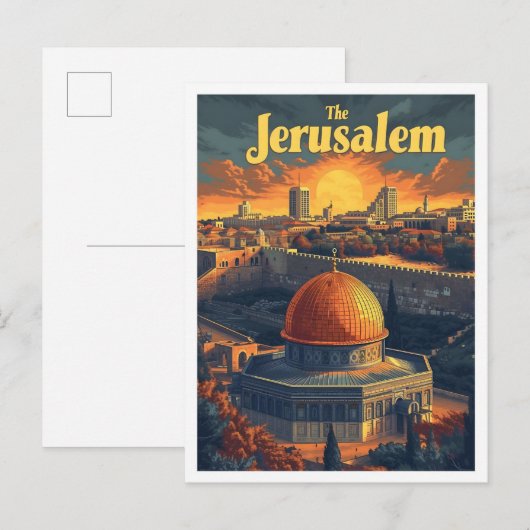 Jerusalem Art Travel Illustration Briefkaart (Voorkant / Achterkant)