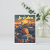Jerusalem Art Travel Illustration Briefkaart (Staand voorkant)