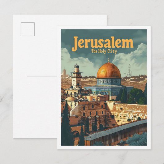Jerusalem Art Travel Illustration Briefkaart (Voorkant / Achterkant)