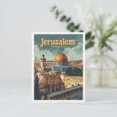 Jerusalem Art Travel Illustration Briefkaart (Staand voorkant)