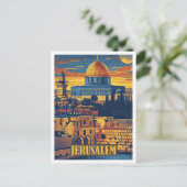 Jerusalem  Art Travel Illustration Briefkaart (Staand voorkant)