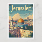 Jerusalem Art Travel Illustration Briefkaart (Voorkant)