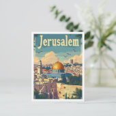 Jerusalem Art Travel Illustration Briefkaart (Staand voorkant)