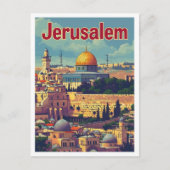Jerusalem Art Travel Illustration Briefkaart (Voorkant)