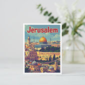 Jerusalem Art Travel Illustration Briefkaart (Staand voorkant)