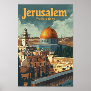 Jerusalem  Art Travel Illustration Poster