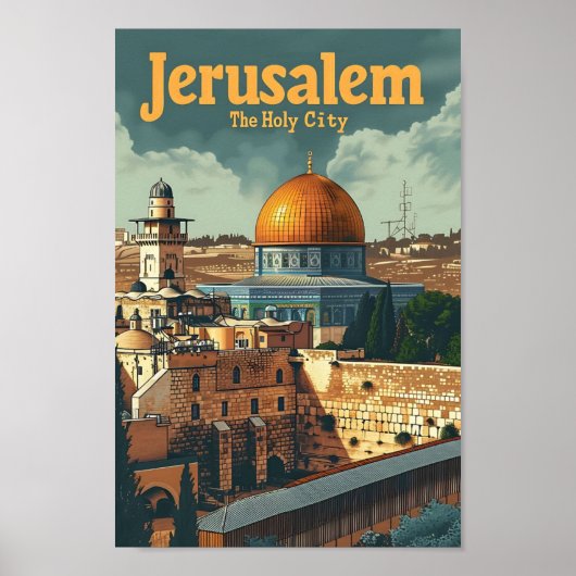 Jerusalem  Art Travel Illustration Poster (Voorkant)