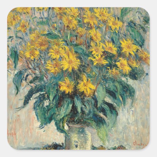 Jerusalem Artichoke Flowers, 1880 (olie op doek) Vierkante Sticker (Voorkant)
