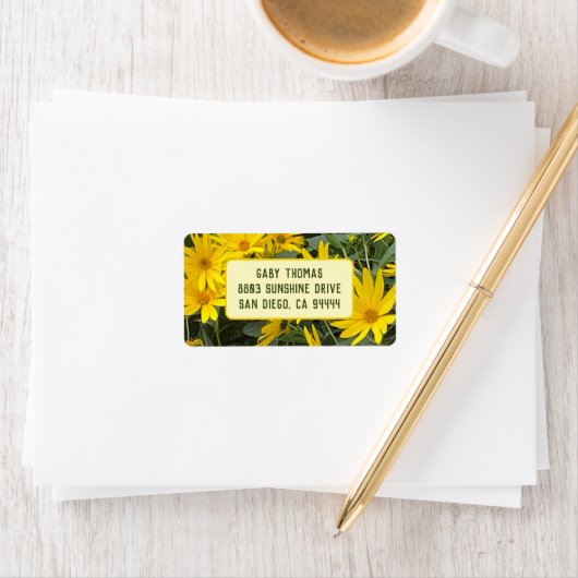 Jerusalem Artichoke Flowers Adresetiketten Etiket (Insitu)