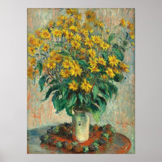Jerusalem Artichoke Flowers, Claude Monet Fine Art Poster (Voorkant)